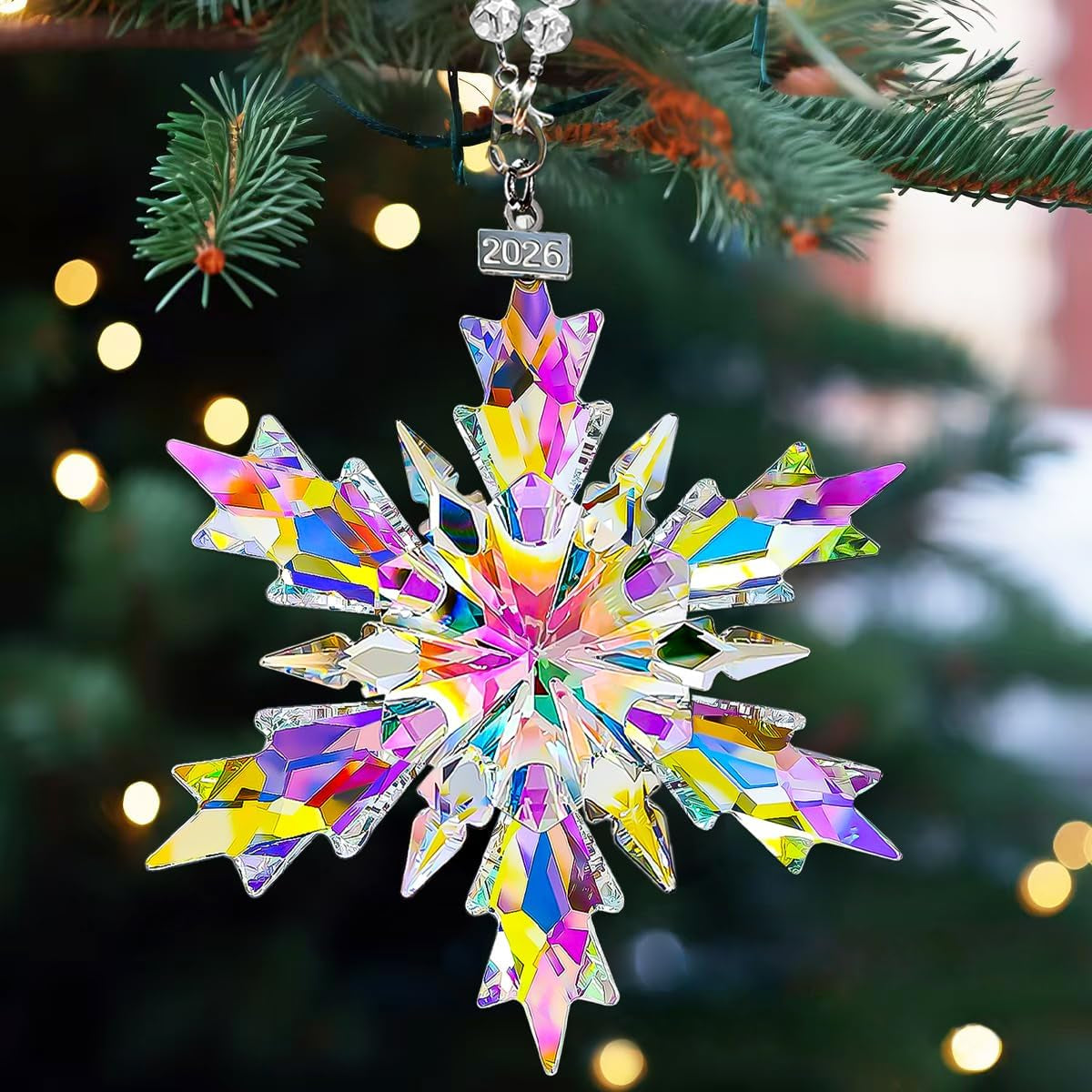 Crystal Christmas Ornaments 2026, Glass Snowflake Ornament,Beautiful Unique