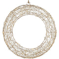 Lighted Gold Wire Outdoor Christmas Wreath, 18 Inch