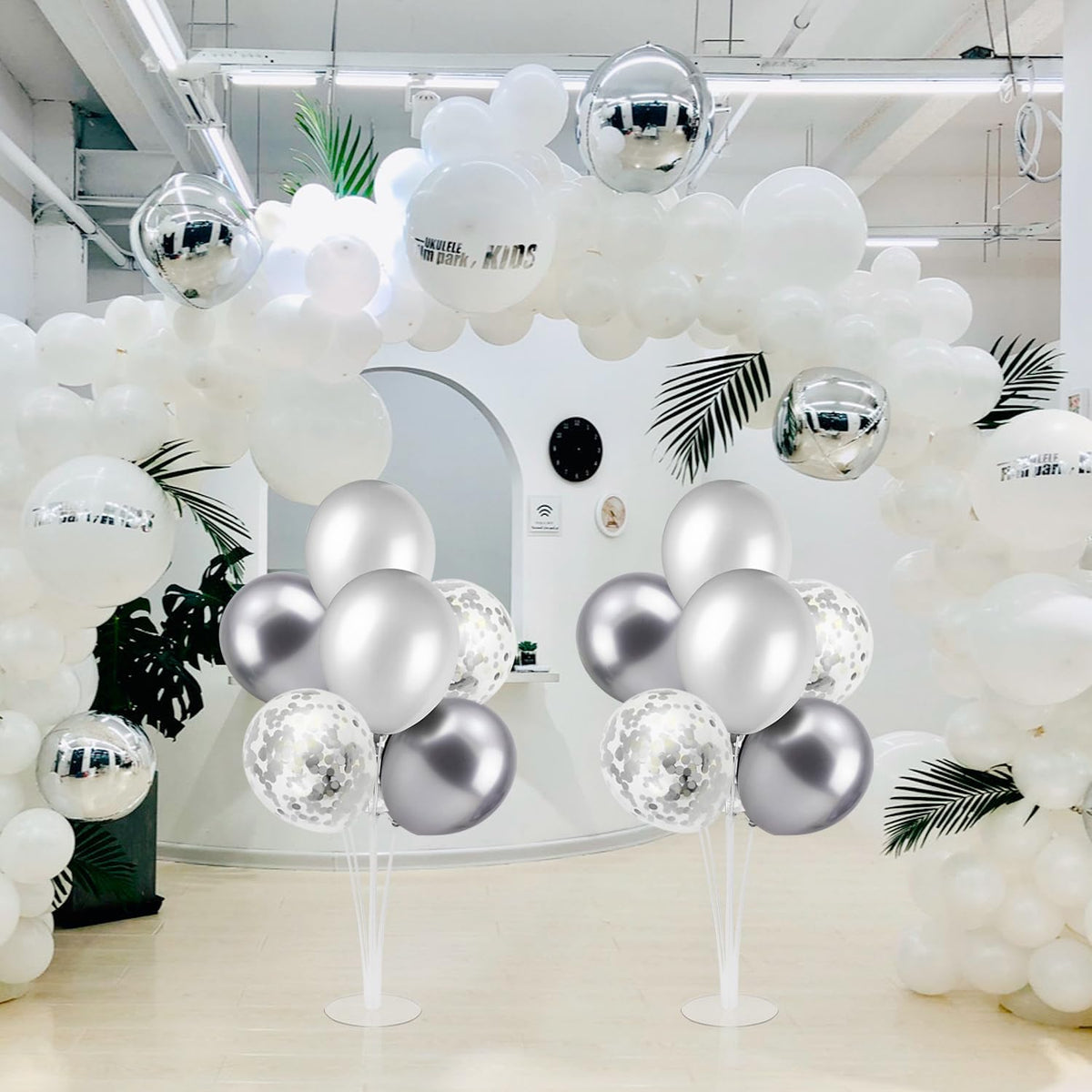 4Set Silver Balloon Stand Table Centerpieces Party Decor