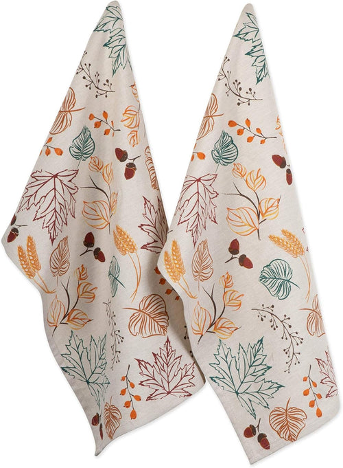 Autumn Leaves Cotton Kitchen Towels (Set of 2)