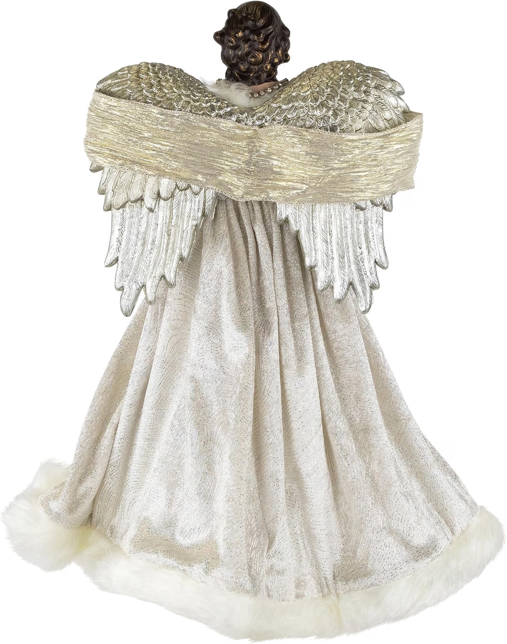 18" White and Silver Angel Christmas Tree Topper, Unlit