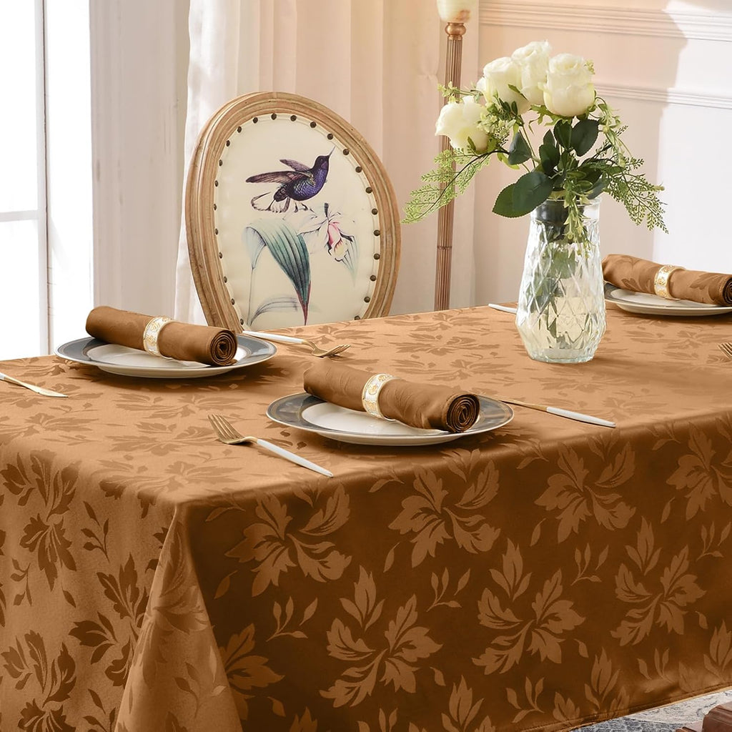 Fall Jacquard Rectangle Tablecloth, Thanksgiving Dining Decor