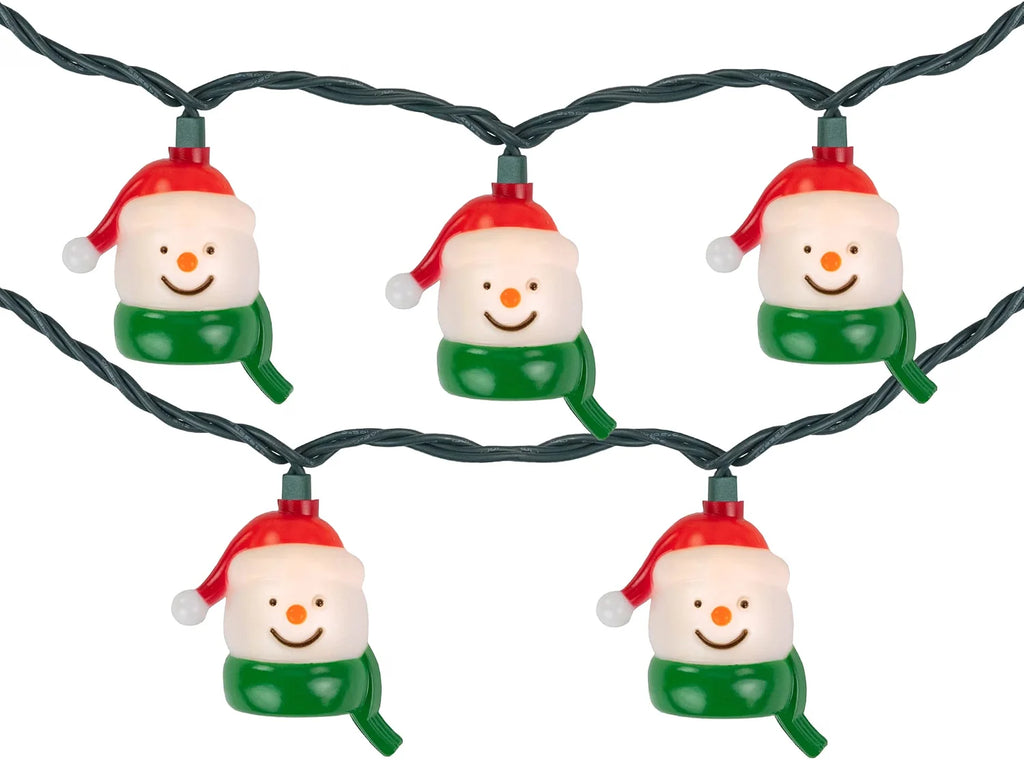 Snowman Head Christmas Light Set, 10 Count, 7.5 ft