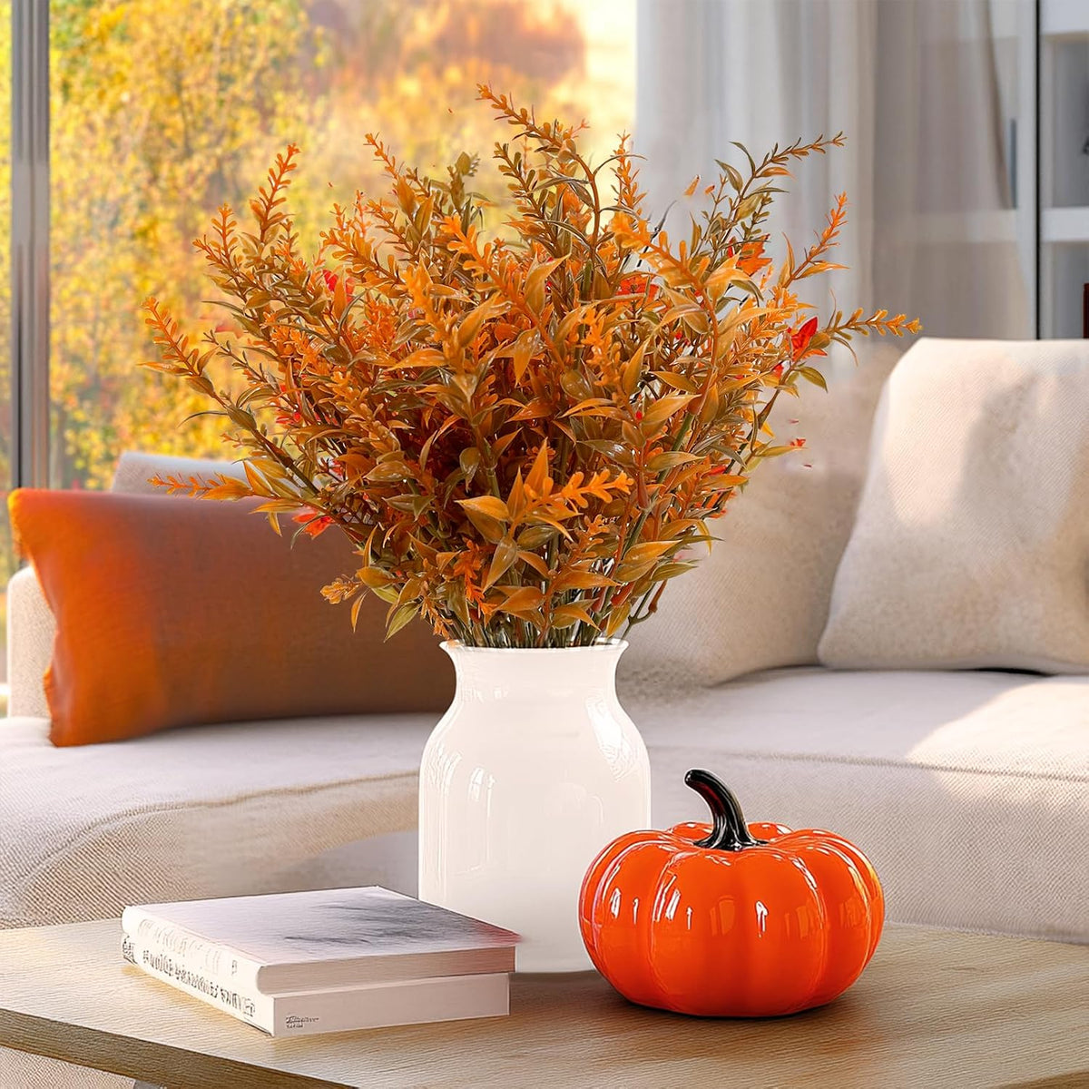 20 Bundles Artificial Fall Flowers for Outdoors Fall Decorations
