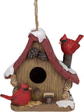 Cardinal Birdhouse Hanging Christmas Decoration, 7 Inch