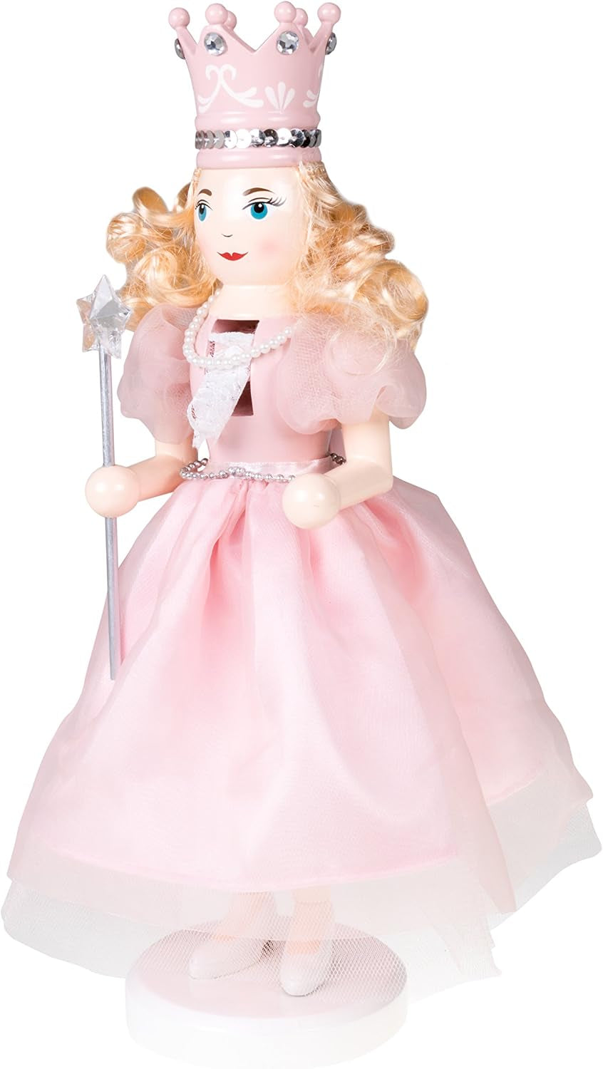Sugar Plum Fairy 14 Inch Traditional Wooden Nutcracker, Festive Christmas Décor for Shelves and Tables