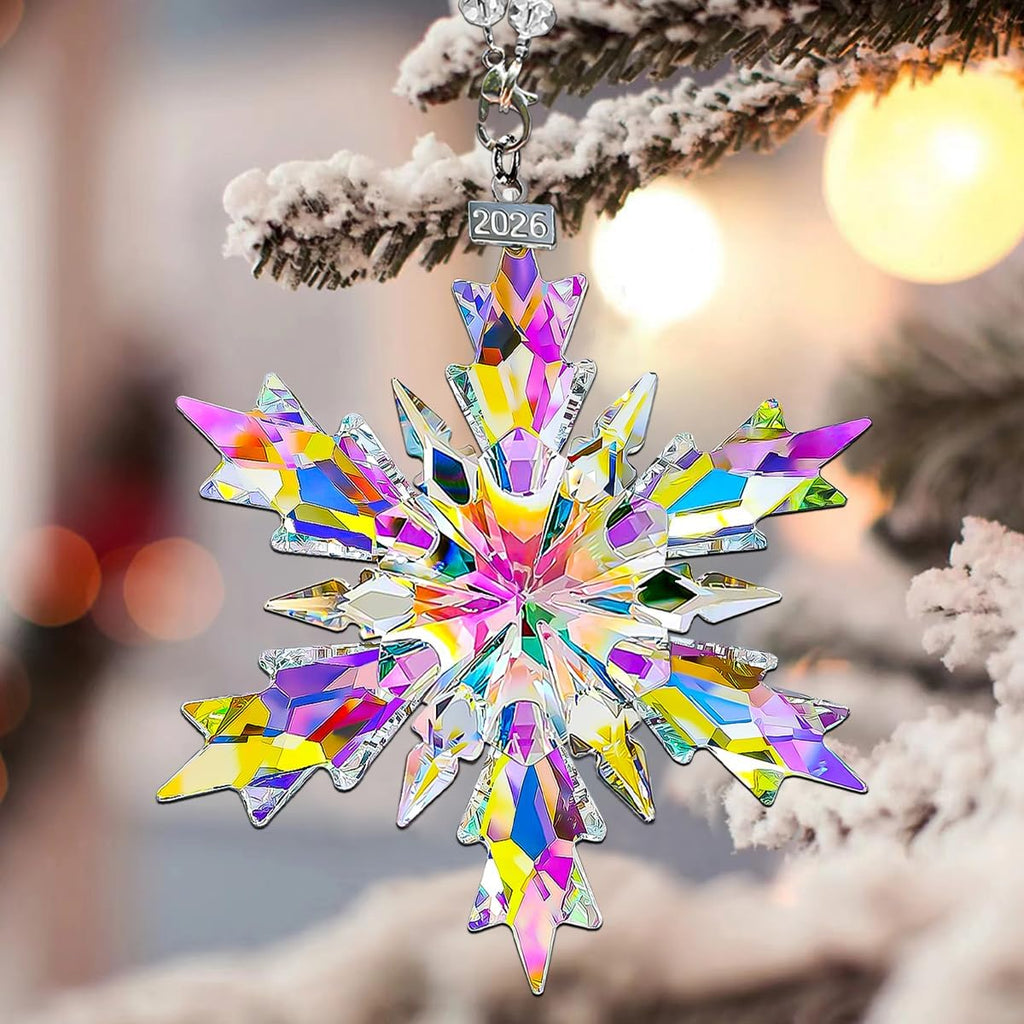Crystal Christmas Ornaments 2026, Glass Snowflake Ornament,Beautiful Unique