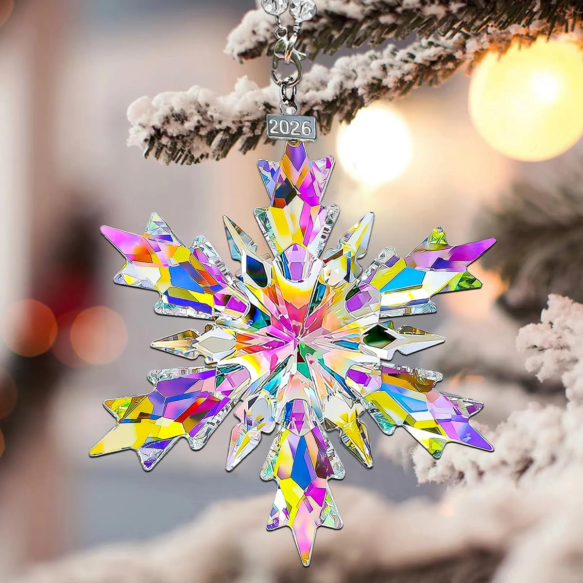 Crystal Christmas Ornaments 2026, Glass Snowflake Ornament,Beautiful Unique