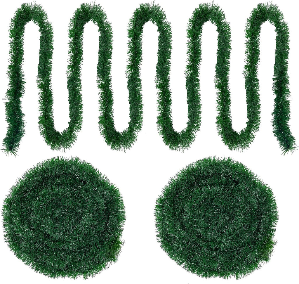 Artificial Pine Christmas Garland, 100 ft Total (Two 50 ft Strands)