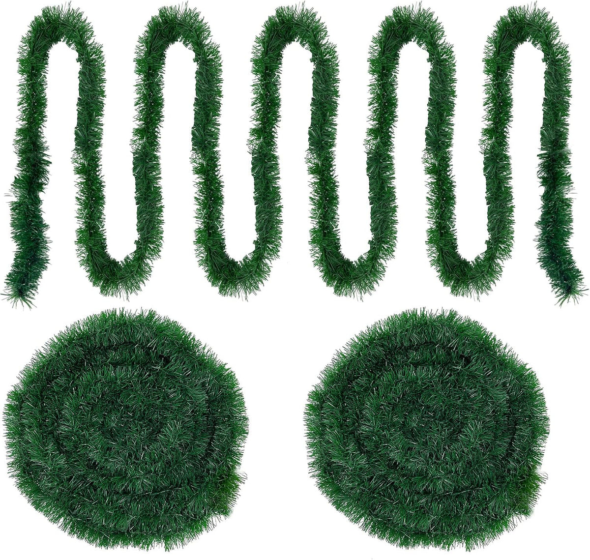 Artificial Pine Christmas Garland, 100 ft Total (Two 50 ft Strands)