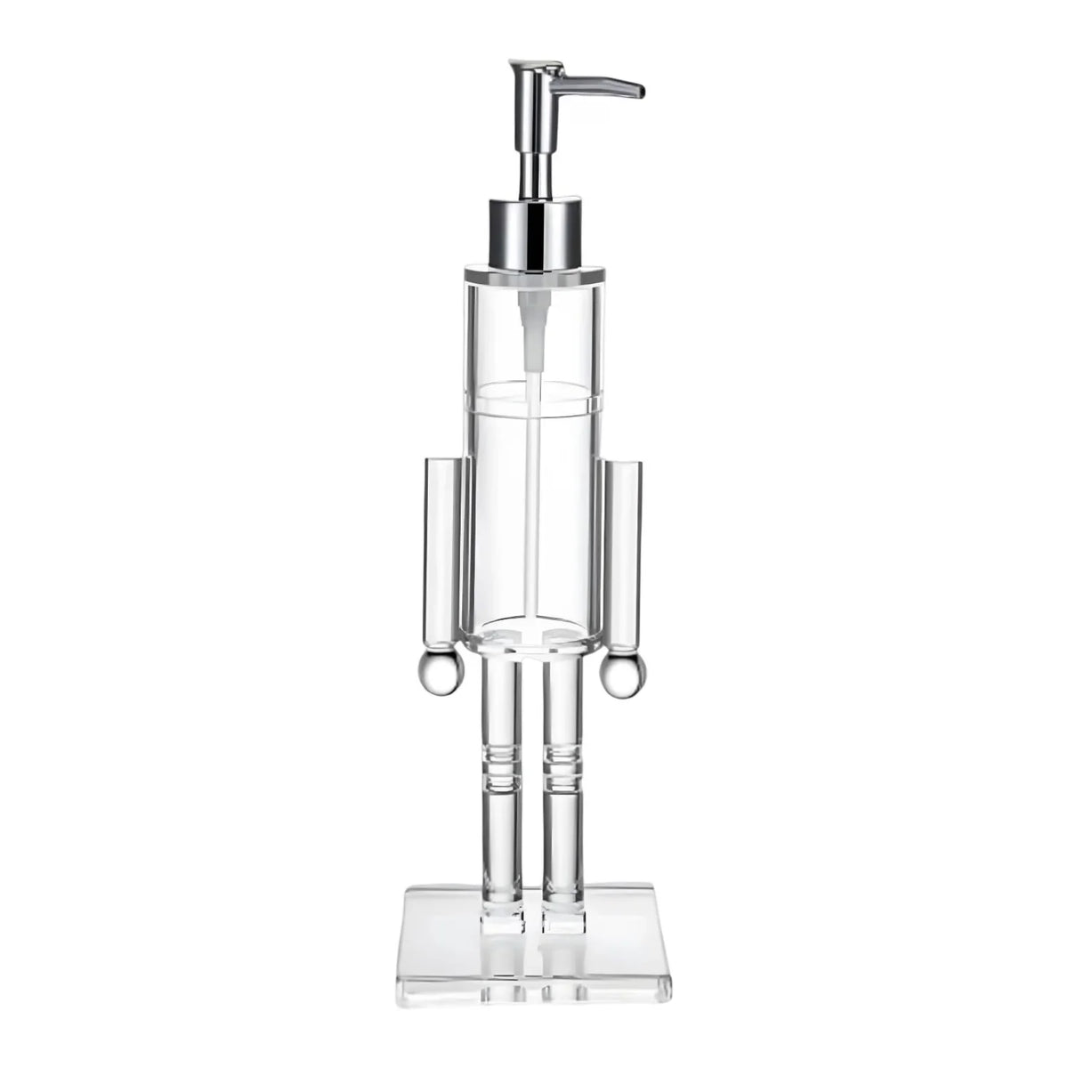 Nutcracker Liquid Soap Dispenser, Clear Refillable Lotion Pump for Christmas Decor