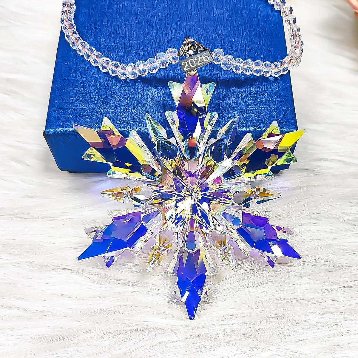 Crystal Christmas Ornaments 2026, Glass Snowflake Ornament,Beautiful Unique