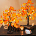 Lighted Fall Maple Trees, Battery Operated (2-Pack)