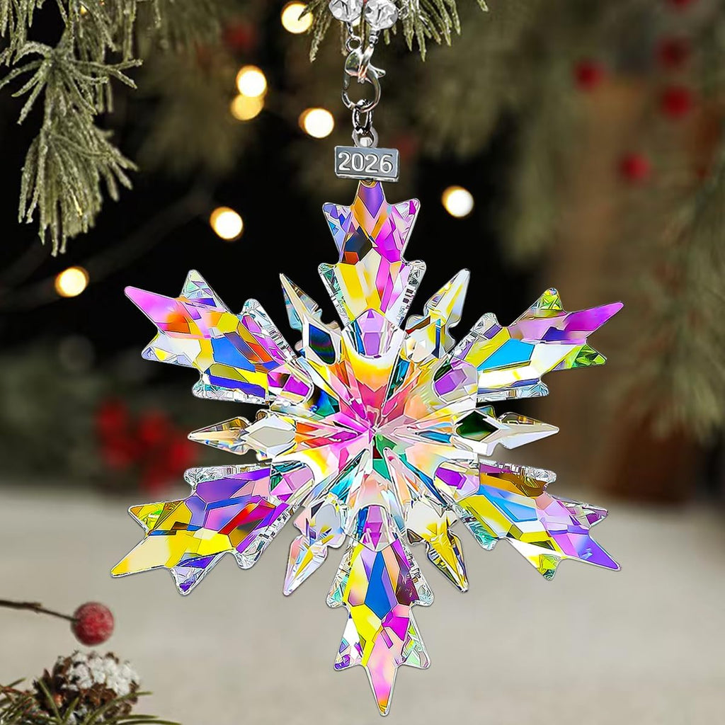 Crystal Christmas Ornaments 2026, Glass Snowflake Ornament,Beautiful Unique