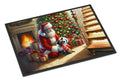 French Bulldog and Santa Claus Christmas Doormat, 18 x 27 Inch