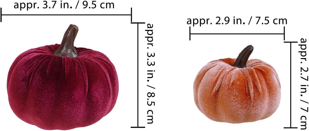 16 Pcs Assorted Fall Artificial Velvet Pumpkins Small Decorative Fabric Rustic Foam Pumpkins in Burgundy Bronze Gray White for Autumn Wedding Halloween Thanksgiving Table Centerpiece
