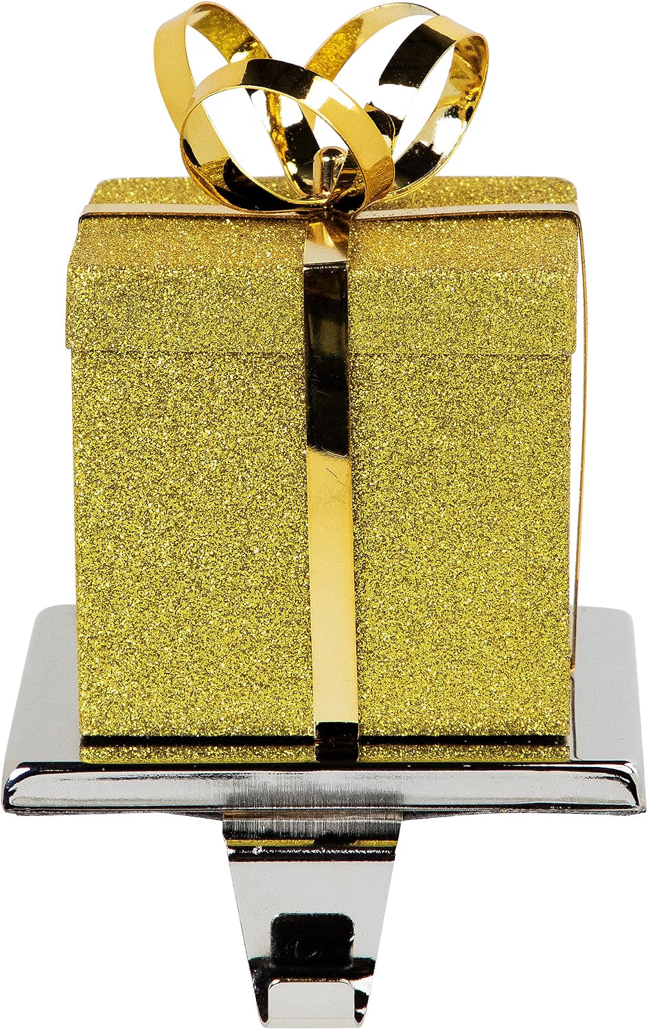 Glitter Gift Box Christmas Stocking Holder, 5.5 Inch