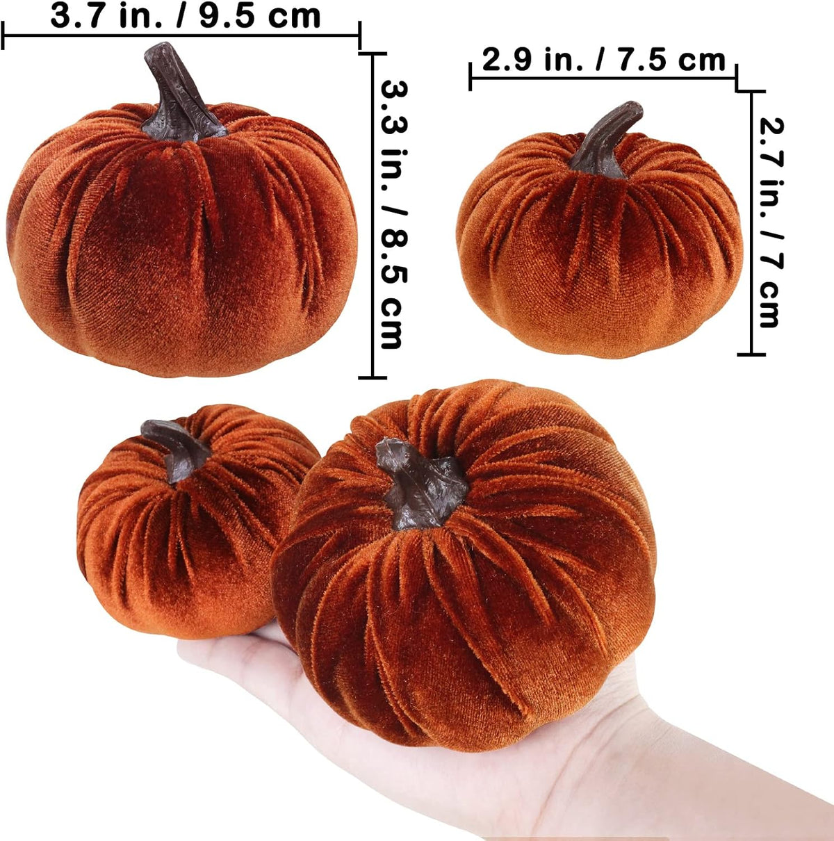 16 Pcs Assorted Small Faux Rustic Harvest Velvet Pumpkins Decorative Rust Orange Gold Olive Gray Fabric Pumpkins Foam Pumpkins Farmhouse Fall Thanksgiving Halloween Table Centerpiece Decor