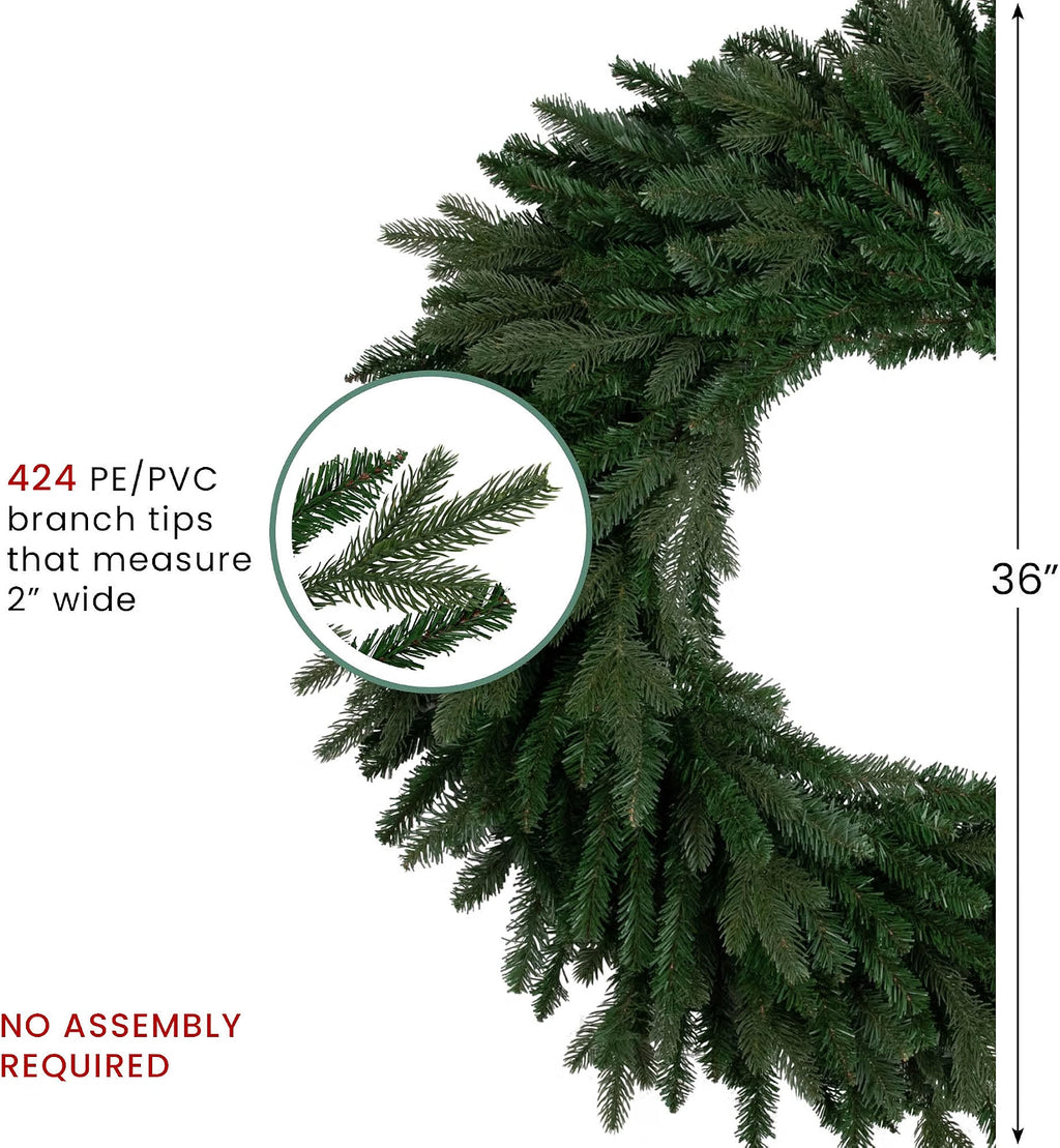 Grande Spruce Artificial Christmas Wreath - 36" - Unlit