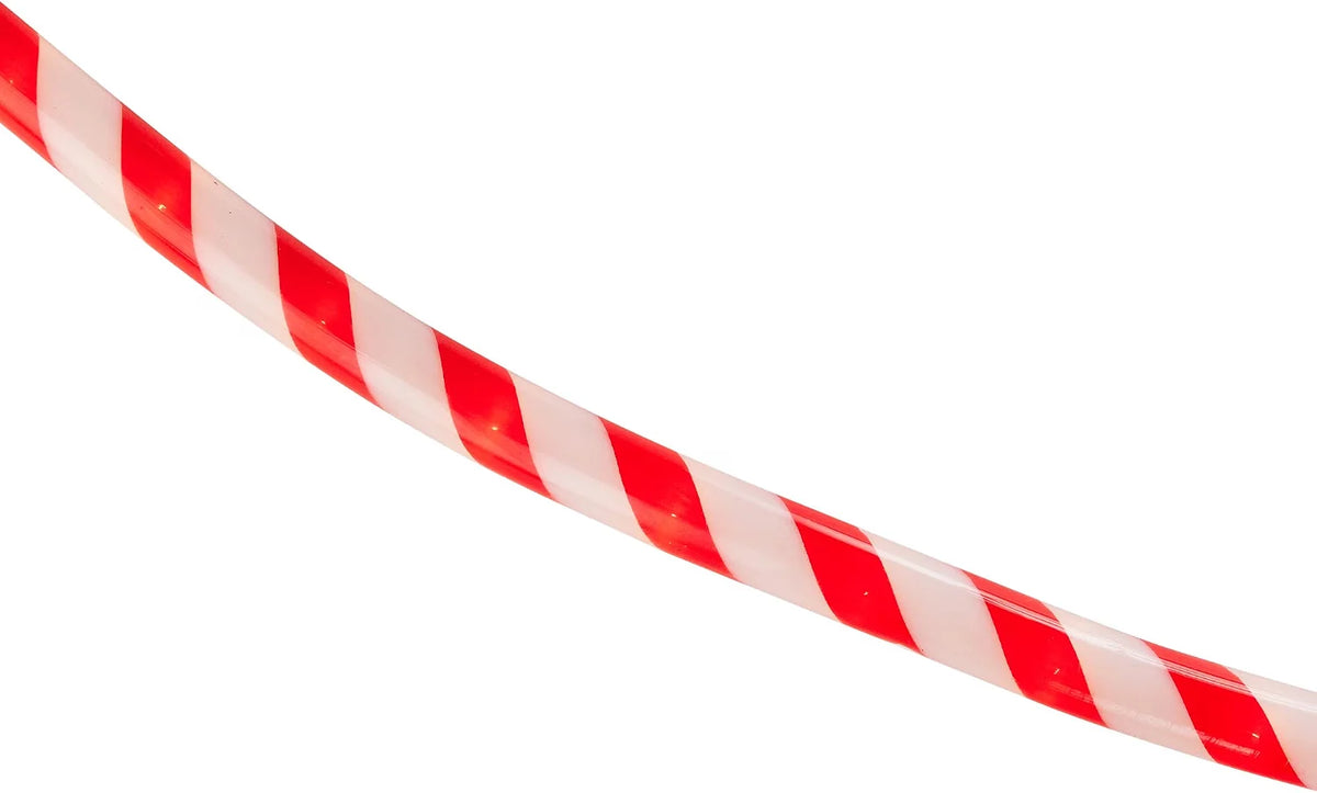 Striped Candy Cane Christmas Rope Lights - Red and White - 18'
