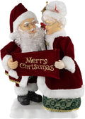 Animated Musical Mr. & Mrs. Claus with Lighted Lamppost, 18 Inch