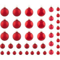 Red Glass Ball Christmas Ornaments, Set of 40