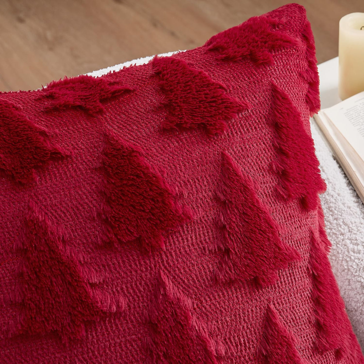 Christmas Throw Pillow Covers Burgundy Red Set of 2 18X18