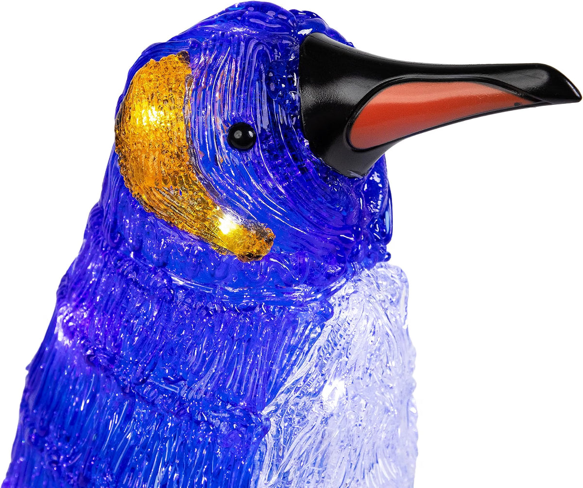 Lighted Commercial Grade Acrylic Penguin Christmas Display Decoration, 12.5", Blue