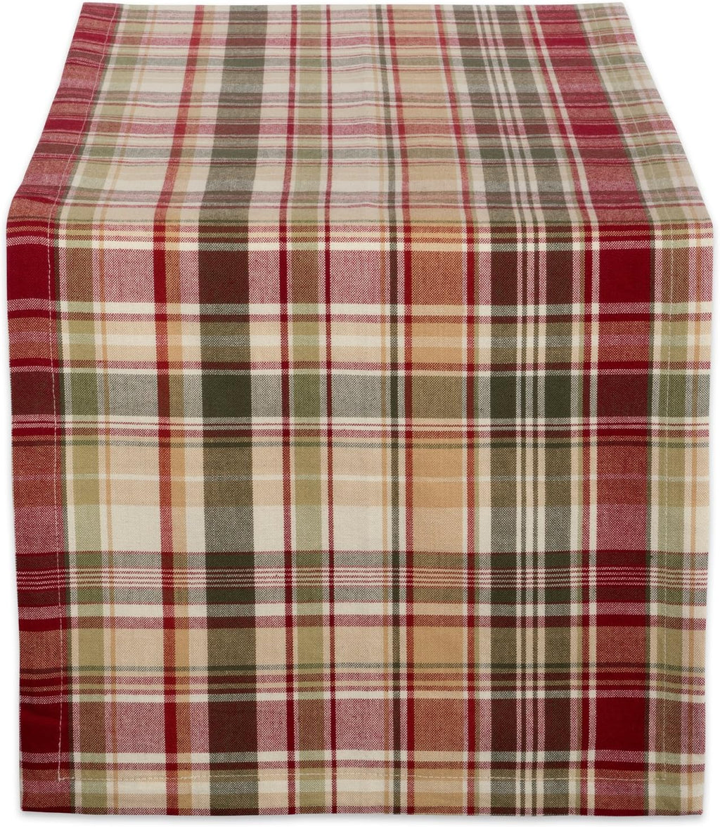 Give Thanks Plaid Cotton Table Runner (14 x 72 in)