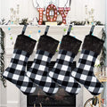Black and White Buffalo Plaid Christmas Stockings (Set of 4)